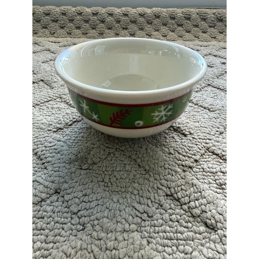 Longaberger Pottery Ceramic Porcelain Small Holiday "Snowflakes" Bowl